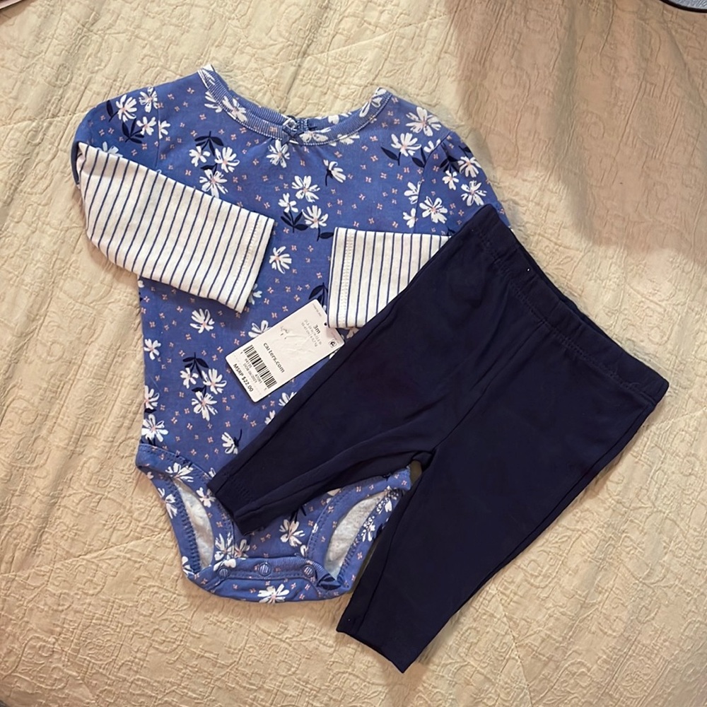 NWT Carter’s Onesie and Pants. Size 3 months.